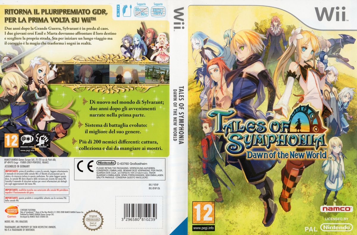 Tales of Symphonia Dawn of the New World box art for Wii